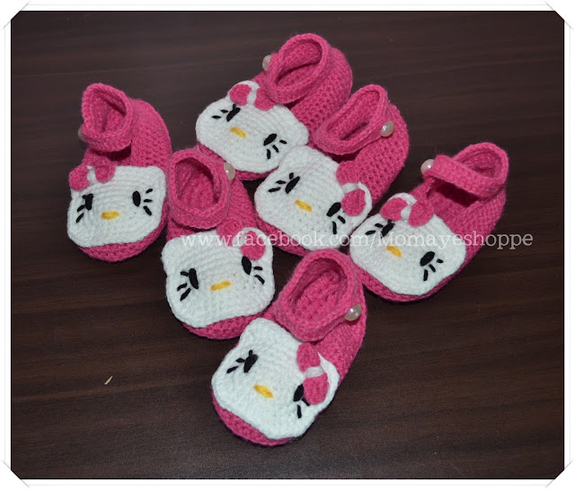 Crochet, Hello Kitty, Booties