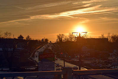 Sunset on bridge