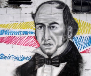 Imagen del mural de Simón Rodríguez en pared