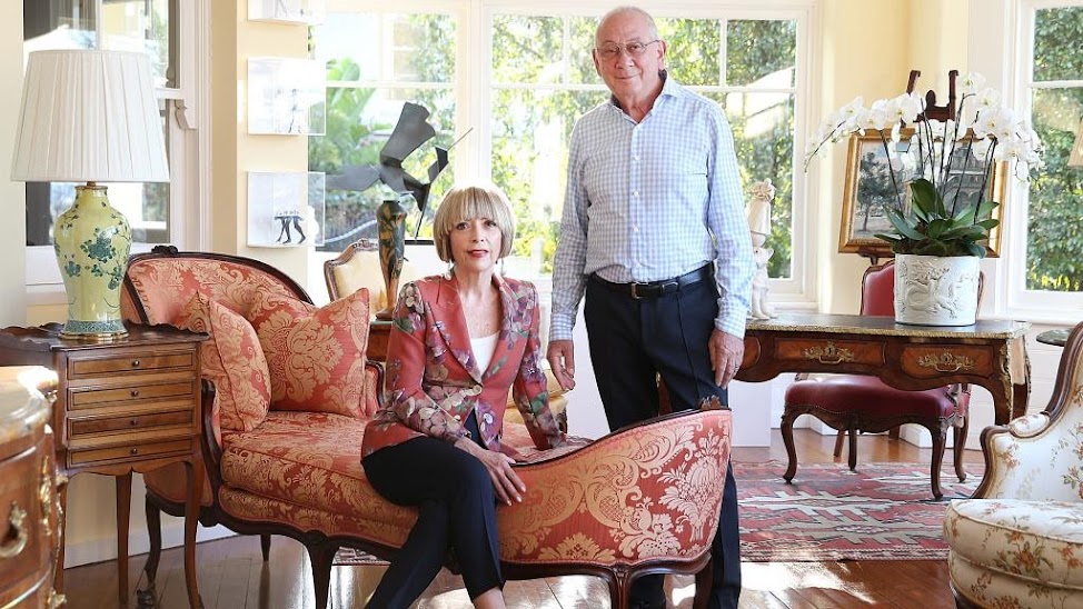 Michele Bender and Stephen Johns at their Bellevue Hill home. Picture: Danny Aarons