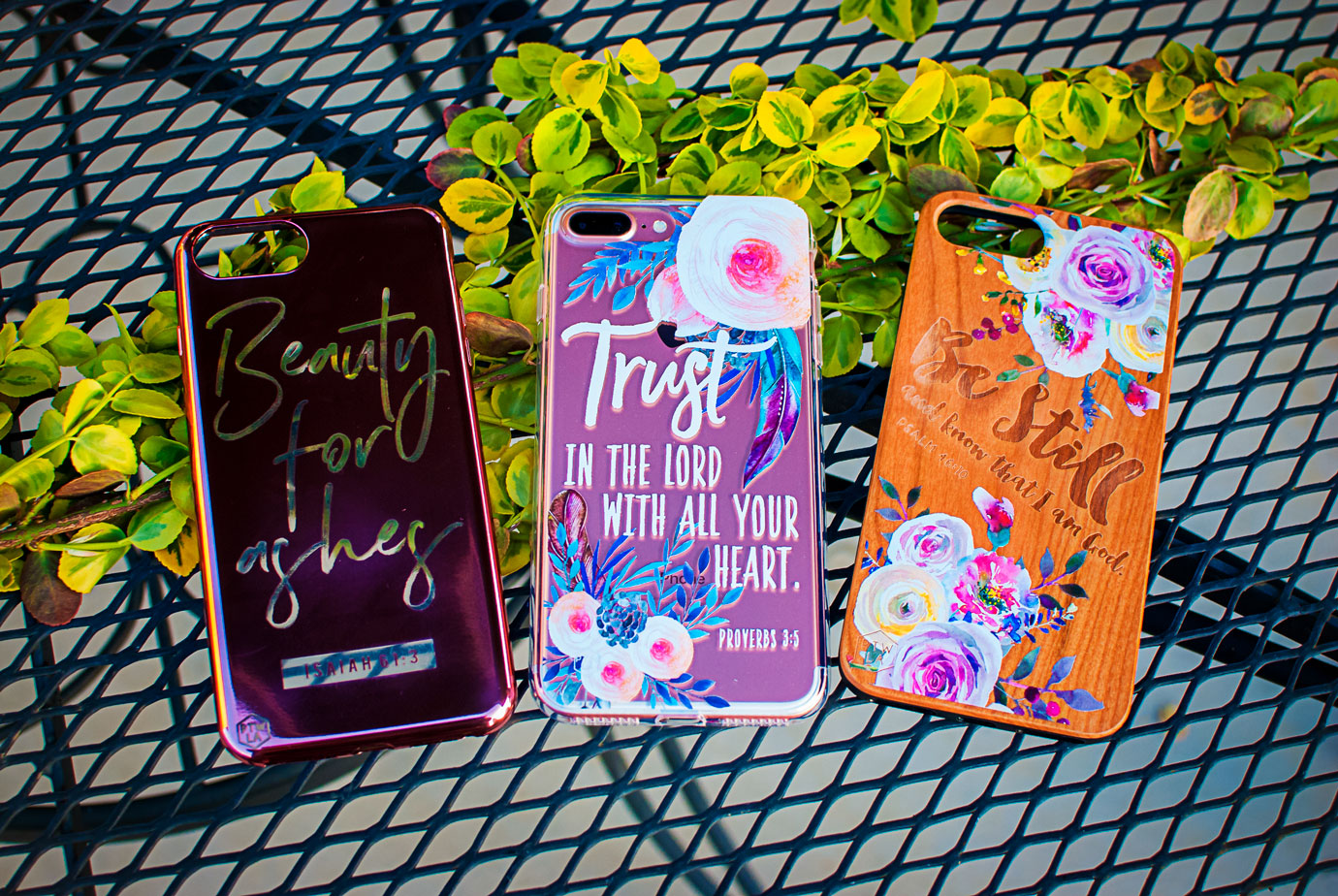 Trendy Floral Wood and Shimmer Phone Cases from Prone To Wander