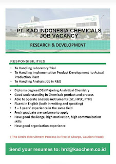 Lowongan Kerja - Job Vacancy : Kao Indonesia Chemicals