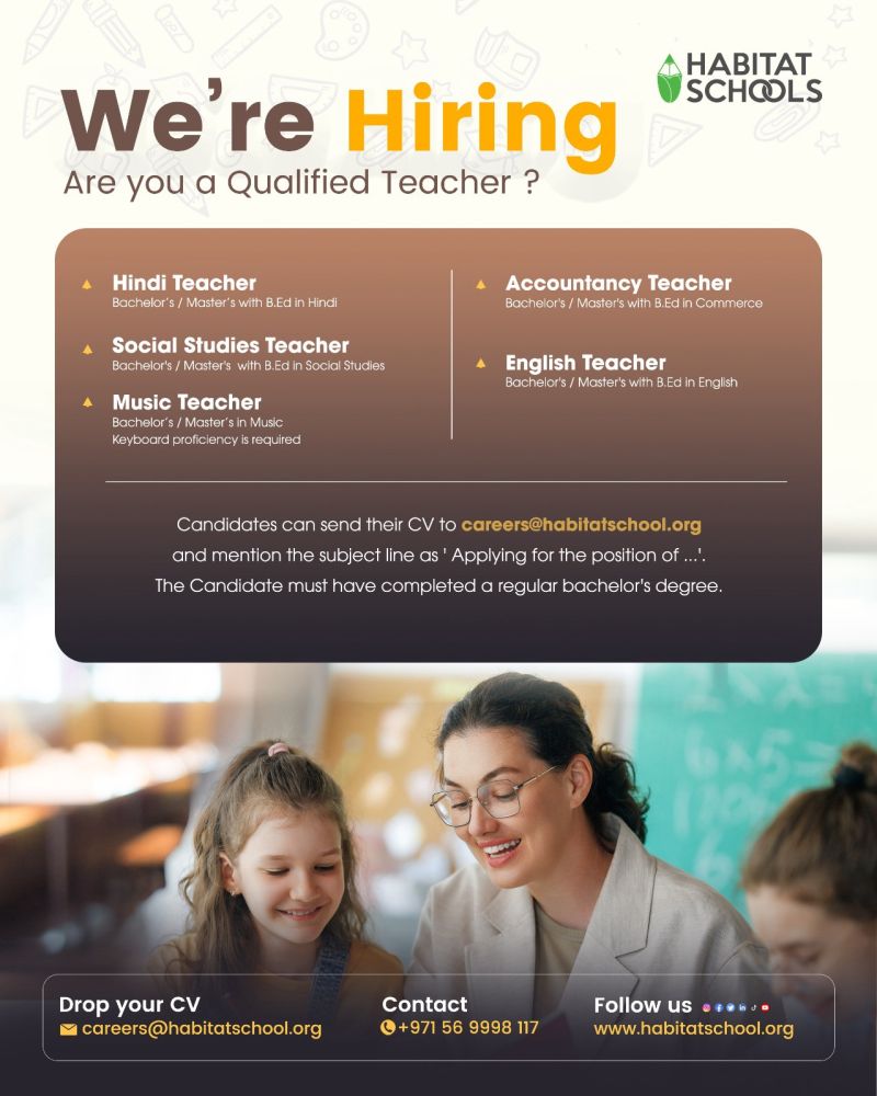 Multiple Job Openings At Habitat Schools - Ajman  | Latest Jobs In UAE 2024