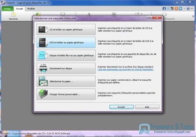 Disketch Disk Labeler : un logiciel de création de pochettes de CD/DVD