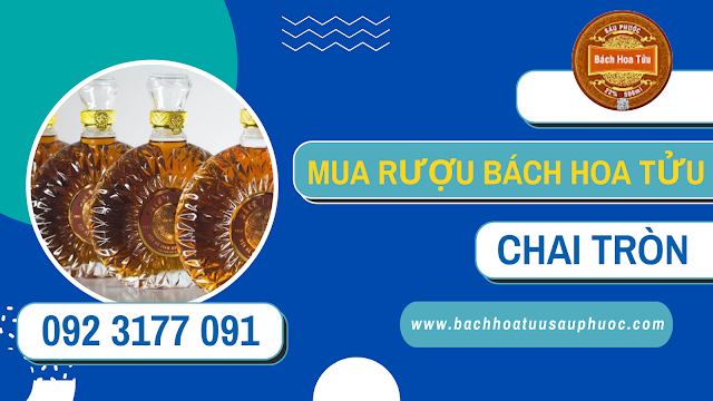 Mua rượu bách hoa tửu chai tròn Ruoubachoatuusauphuoc