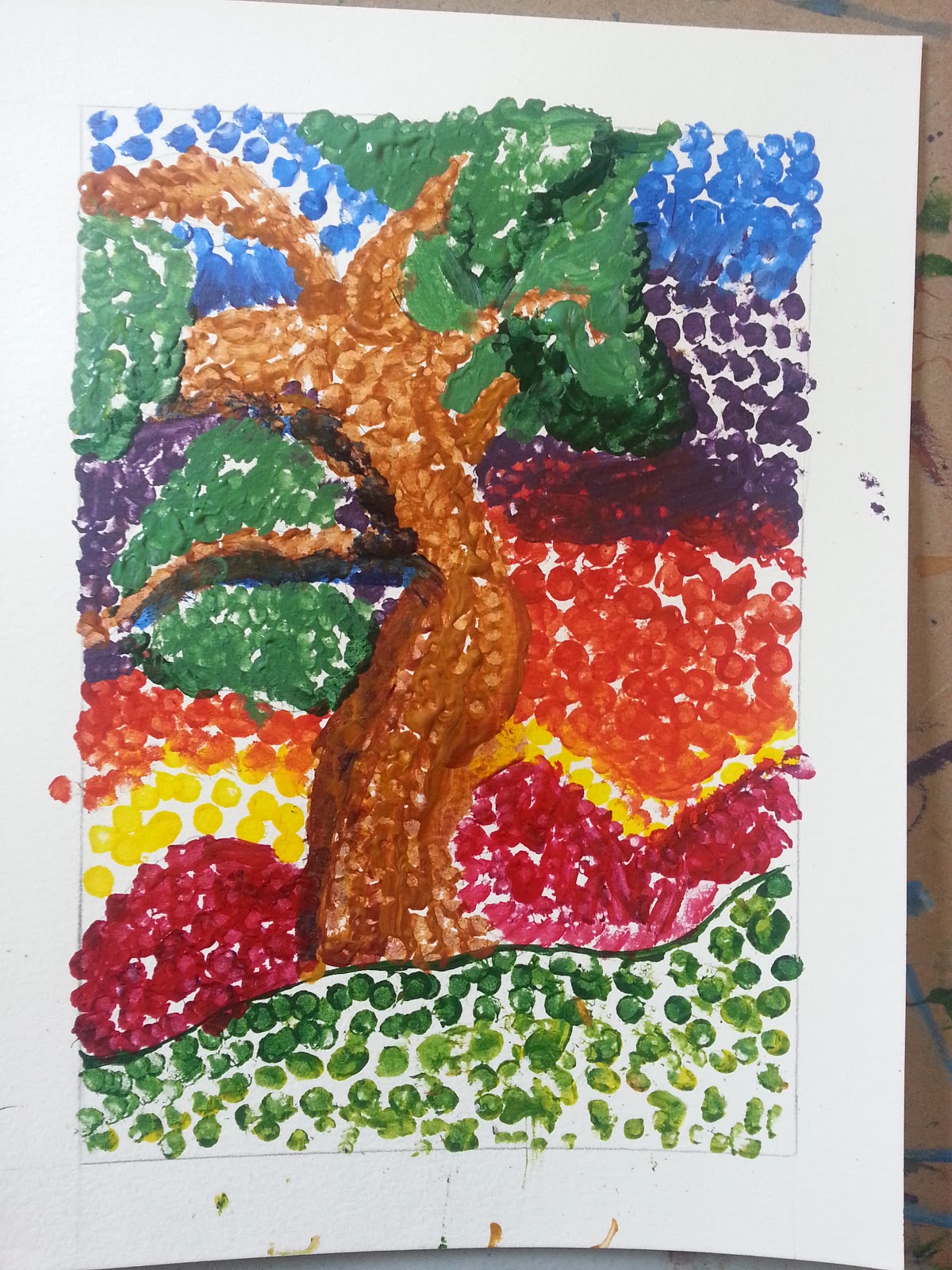 Oc Art Studios Gallery: Pointillism Painting With Q-Tips
