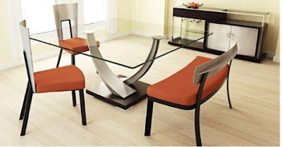 modern glass dining table and chairs