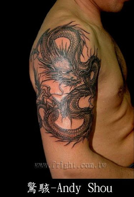 Chinese dragon free body art