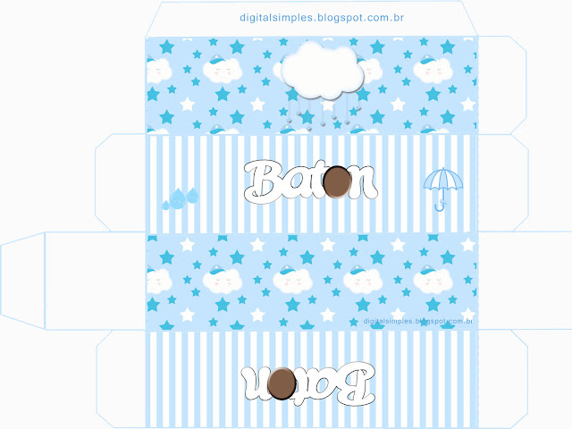 Light Blue Rain of Blessings or Rain of Love: Free Printable Boxes.