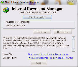 Picture showing Registered IDM 6.11 Build 5