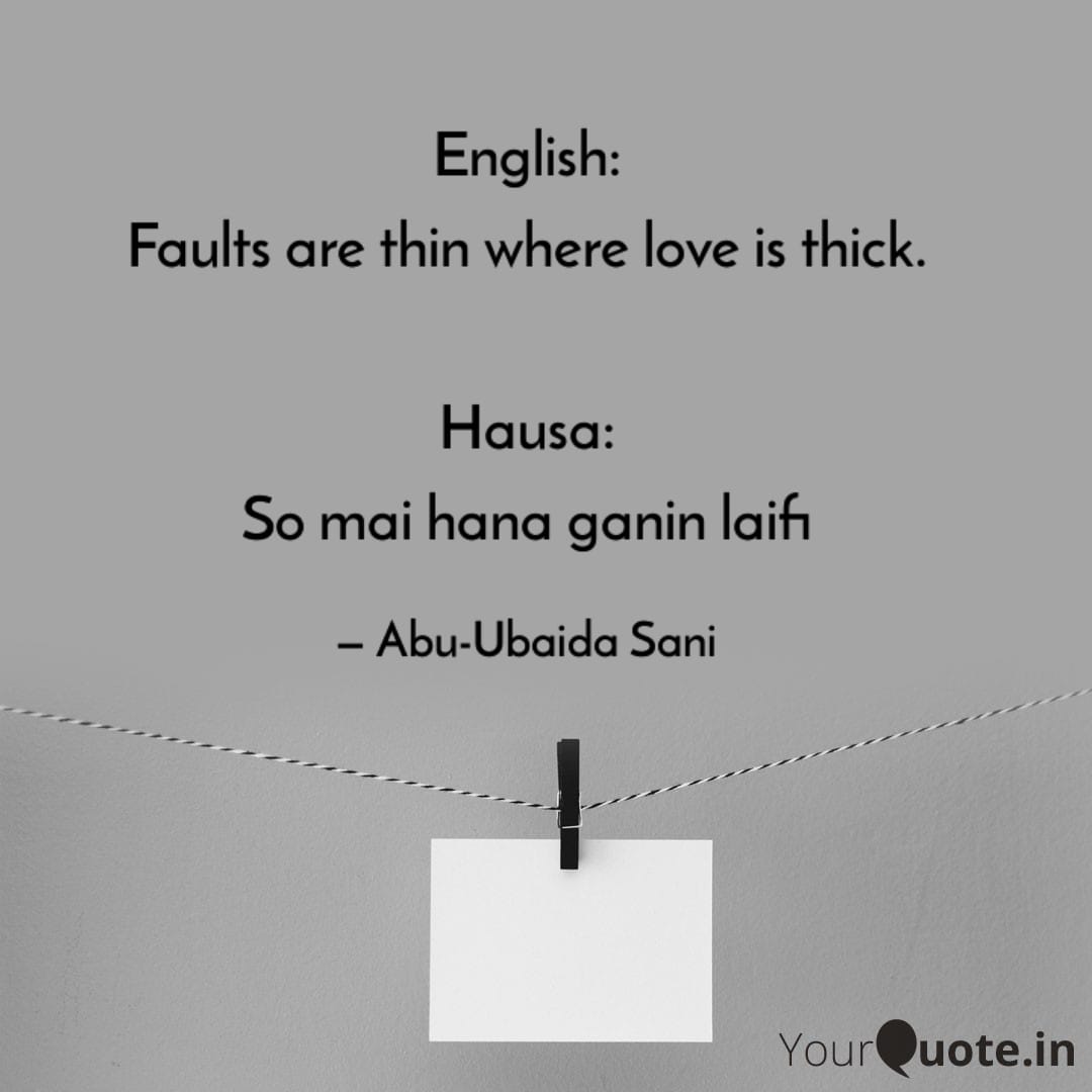 English Proverbs and their Hausa Translation