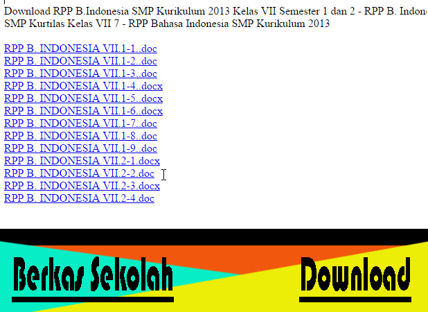 Download RPP B.Indonesia SMP Kurikulum 2013 Kelas VII Semester 1 dan 2