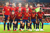 SELECCIÓN DE ESPAÑA. Temporada 2023-24. Rodri Hernández, MIkel Merino, Aymeric Laporte, Robin Le Normand, Álvaro Morata, Unai Simón. Gavi, Dani Carvajal, José Luis Gayá, Lamine Yamal y Nico Williams. SELECCIÓN DE ESPAÑA 6 🆚 SELECCIÓN DE CHIPRE 0 Martes 12/09/2023, 20:45 horas. XVII Eurocopa de fútbol 2024, fase de clasificación, Grupo A, jornada 6. Granada, España, estadio Nuevo Los Cármenes: 17.311 espectadores. GOLES: ⚽1-0: 17’, Gavi. ⚽2-0: 32’, Mikel Merino. ⚽3-0: 69’, Joselu. ⚽4-0: 72’, Ferran Torres. ⚽5-0: 76’, Álex Baena. ⚽6-0: 82’, Ferran Torres.