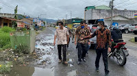Wakil Bupati Bersama Dinas PUPR Tinjau Jalan Rusak Di Jalan Jamin Ginting