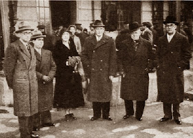 Ricard Guinart, Francesc Armengol, Sra. Alekhine, Alekhine, Valentín Marín y Francesc Carreras en 1935