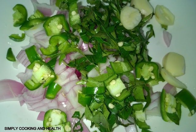 Onion garlic ,ginger,chili and curry leaves