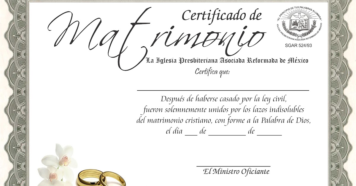 Certificado de matrimonio civil