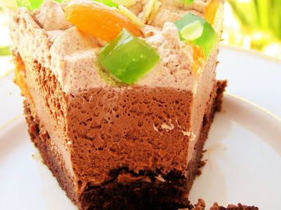 Chocolate and apricot cake