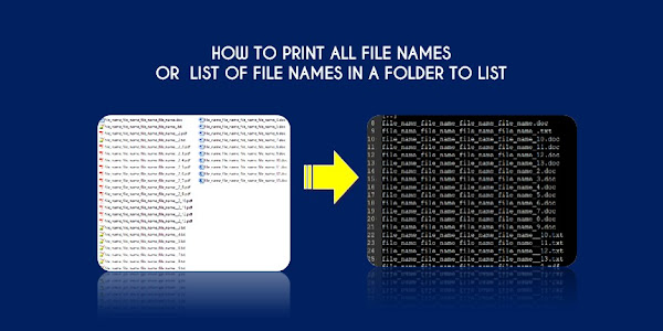 How to print file names of all or select list of files in a folder to a list? 