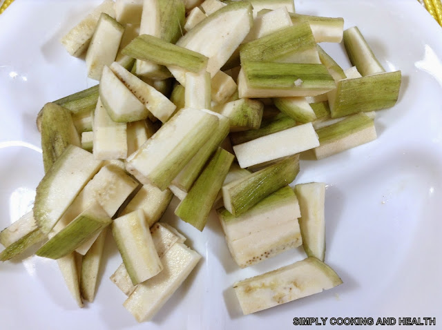 Plantains cut for shallow and soft frying