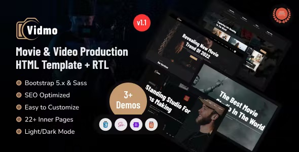 Best Movie & Video Production Bootstrap Template