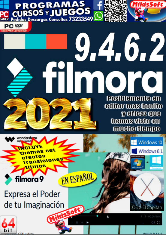 PODEROSO EDITOR DE VIDEO FILMORA 9.4.6.2 - VERSION 2021 EN ESPAÑOL / WINDOWS Y MAC - 64 BITS