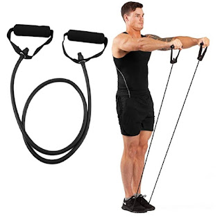 can do variety of workouts using resistance band