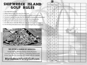 Scorecard from Shipwreck Island Adventure Golf in Myrtle Beach. From Pat Sheridan / The Putting Penguin