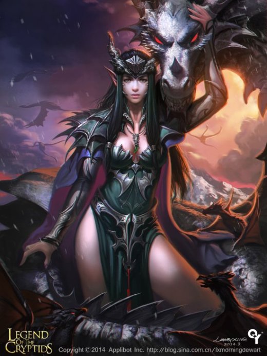 Liang Xing deviantart ilustrações fantasia mulheres sensuais card games legend cryptids