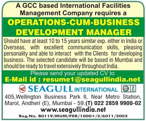 OPERATIONS-CUM-BUSINESS DEVELOPMENT MANAGER JOB VACANCY