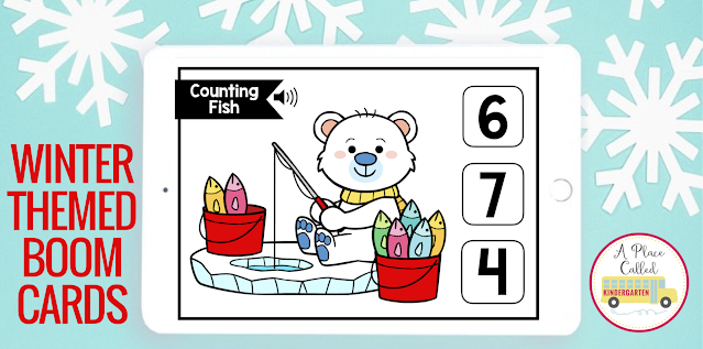 These math and ELA Winter Boom Cards are perfect for early childhood, Kindergarten or first grade to use during literacy centers or math centers, stations, rotations or post-assessment. Thees decks of Boom cards includes FREE set and they can be used for face to face, virtual or remote learning for early elementary students. Your students with love this self checking activity. Click to learn more about Boom Learning and Boom Cards. (preK, Kindergarten, homeschool, 1st grade) #kindergarten #boomcards
