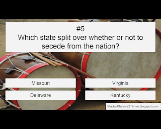 Which state split over whether or not to secede from the nation? Answer choices include: Missouri, Virginia, Delaware, Kentucky