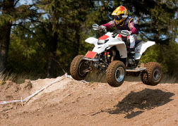 Quad bike flying through the air