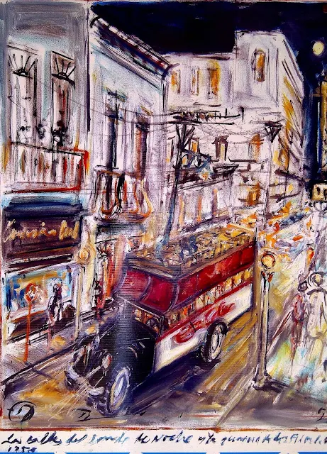 Urban scene painting by Jose Cestero