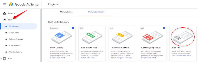 membuat iklan link adsense