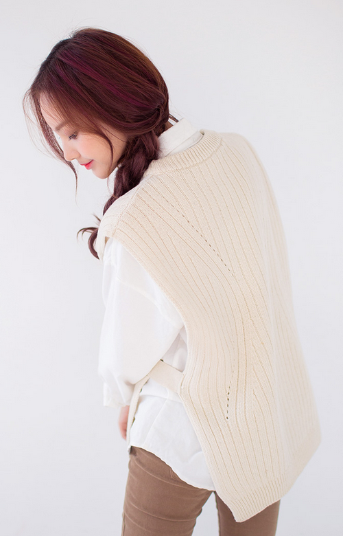 Side Strap Ribbed Knit Vest