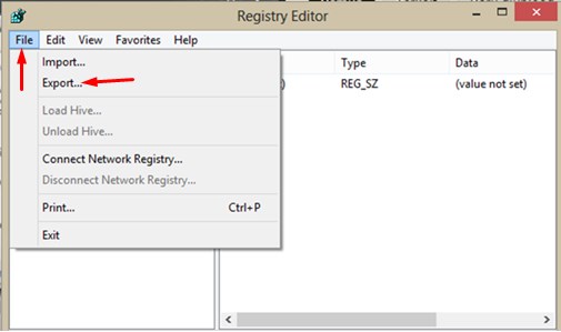 Backup Registry Editor (REGEDIT)