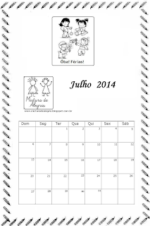 Calendário julho 2014