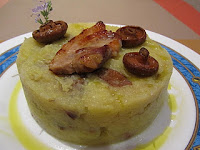 Trinxat (Col y patata) con panceta y Rovellons (Niscalos)