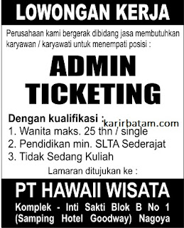 Lowongan Kerja PT. Hawaii Wisata