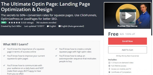 [100% Off] The Ultimate Optin Page: Landing Page Optimization & Design| Worth 25$