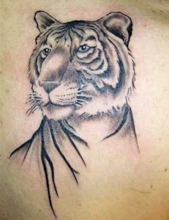 tiger tattoo portrait left side for body design