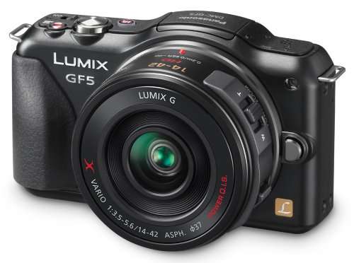 Panasonic Lumix DMC-GF5XK Live MOS Micro 4/3 Compact System Camera with 3-Inch Touch Screen and 14-42 Power Zoom Lens (Black)