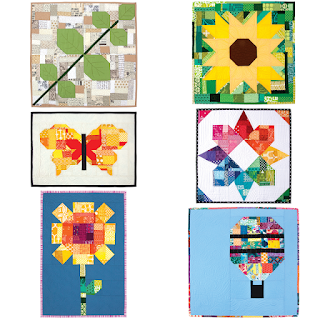 6 different mini quilts based on one quilt block