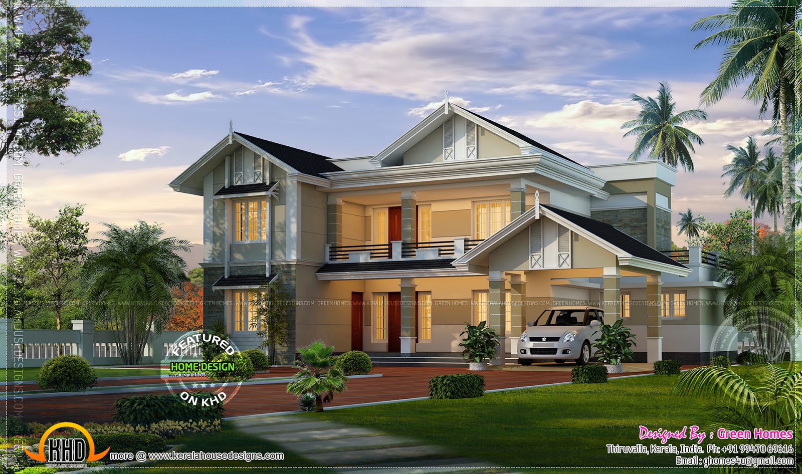 Modern style villa in 297 square meter - Kerala home ...