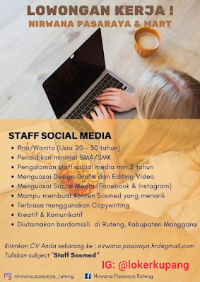 Lowongan Kerja Nirwana Pasaraya Ruteng Sebagai Staff Media Sosial