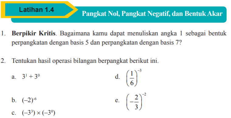 √ Jawaban Latihan 1.4 Halaman 46 Matematika Kelas 9 Bab 1 Perpangkatan dan Bentuk Akar BasTechInfo