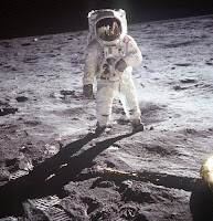 Buzz Aldrin photographed by Neil Armstrong on the Moon during the first Moon landing, Apollo 11