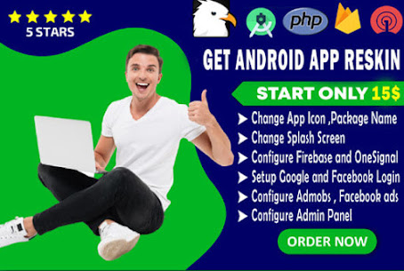 I will reskin android app and admin panel purchase from codecanyon