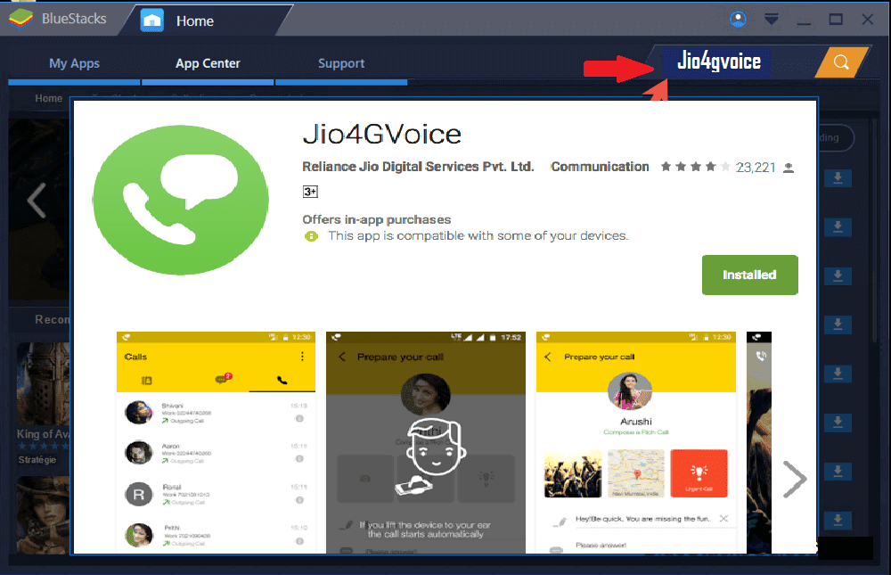 jio4gvoice download for pc